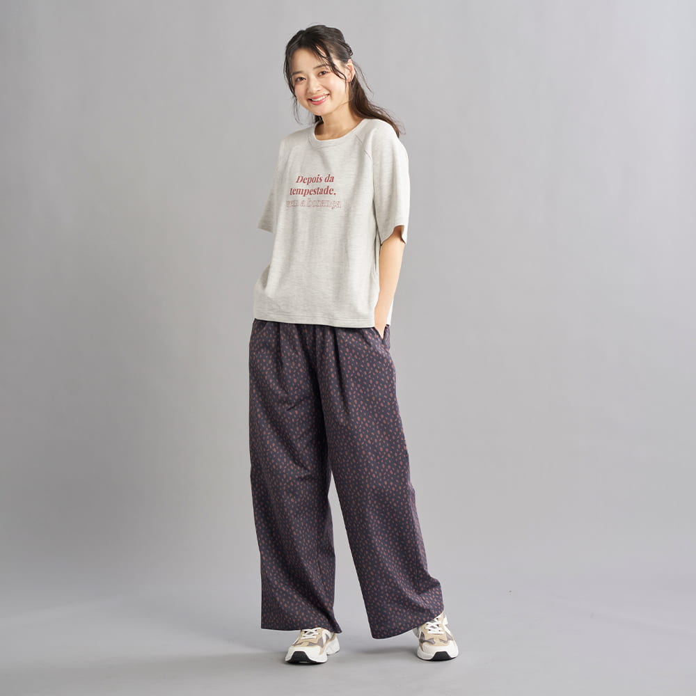 杢ベージュ×レッド
