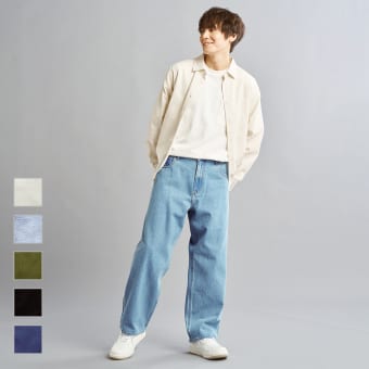 リネン×コットン長袖シャツ