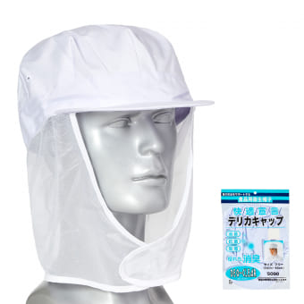 男性用消臭テープ付メッシュ八角帽子
