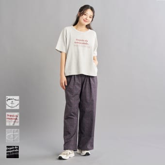 レディースメンモリーラグランプリントTシャツ