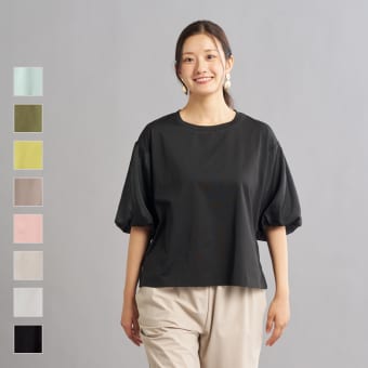 レディースドライサイドバルーンスリーブTシャツ