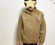 軽くて暖かい！子供が毎日ヘビロテの「ダブルフェイスビッグシルエットジュニアフーディー」