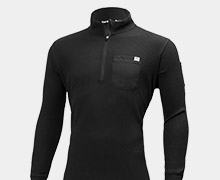 ストレッチの効いた動きやすいシンプルなワッフル長袖ハーフジップ