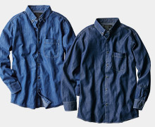 シンプルだから着こなしやすい!デニム長袖シャツ